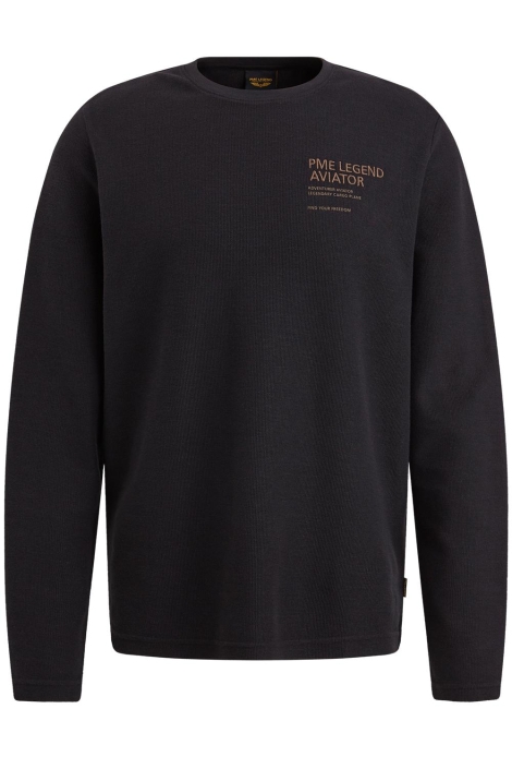 PME legend long sleeve r-neck structured piqu